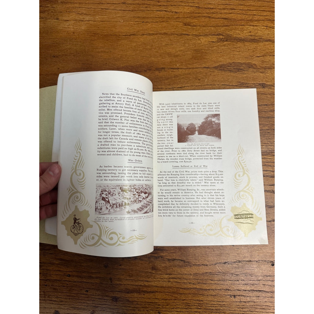 100 Years Of Leathermaking Book Fred Rueping Leather Company Fond Du Lac WI 1954