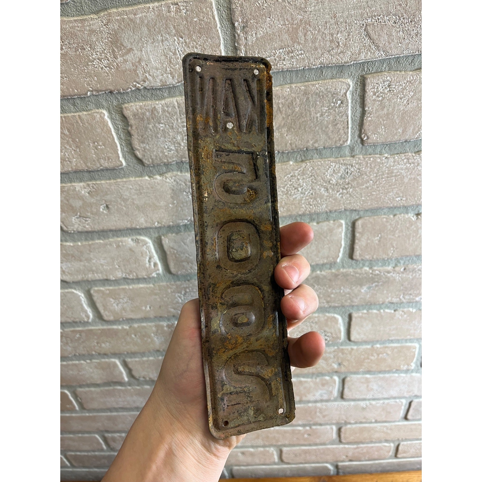 ORIGINAL 1913-20? KANSAS METAL MOTORCYCLE FENDER LICENSE PLATE TAG