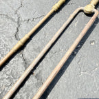 Antique Vintage Brass Handle & Steel Fireplace Tools Tongs & Fire Poker