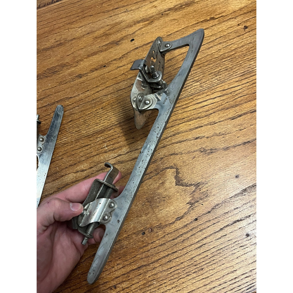 Antique Patent 1905 Mens US Hokcey Steel Ice Skates Winter Christmas Primitive Farmhouse Decor