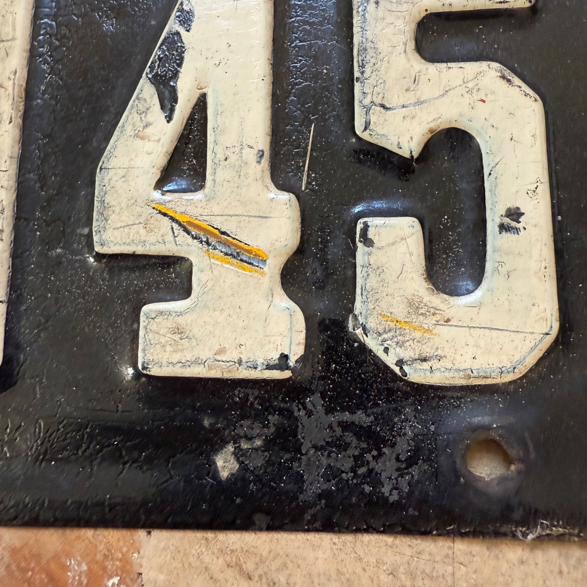 1924 Wisconsin Pair License Plates B121-145 Repainted Black WHite