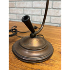 Vintage 1930s Copper Gooseneck Desk Lamp Light w/ Bakelite Pen Holder - Repair