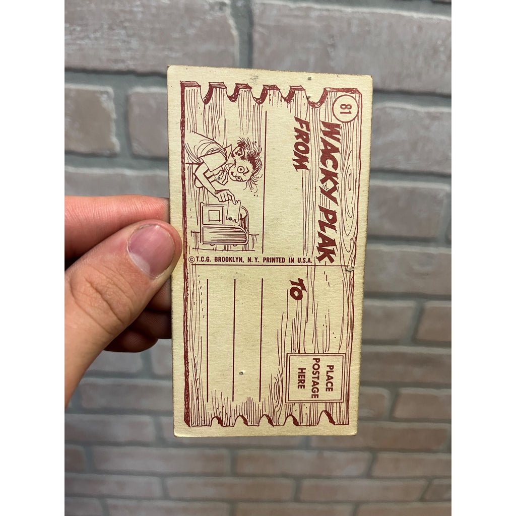 Vintage Topps Gum Co. Wacky Plak Card 81 Postcard USE YOUR HEAD Baseball