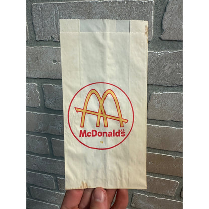 RARE Vintage 1960s McDonalds Cheeseburger Original Paper Bag Sleeve Wrapper