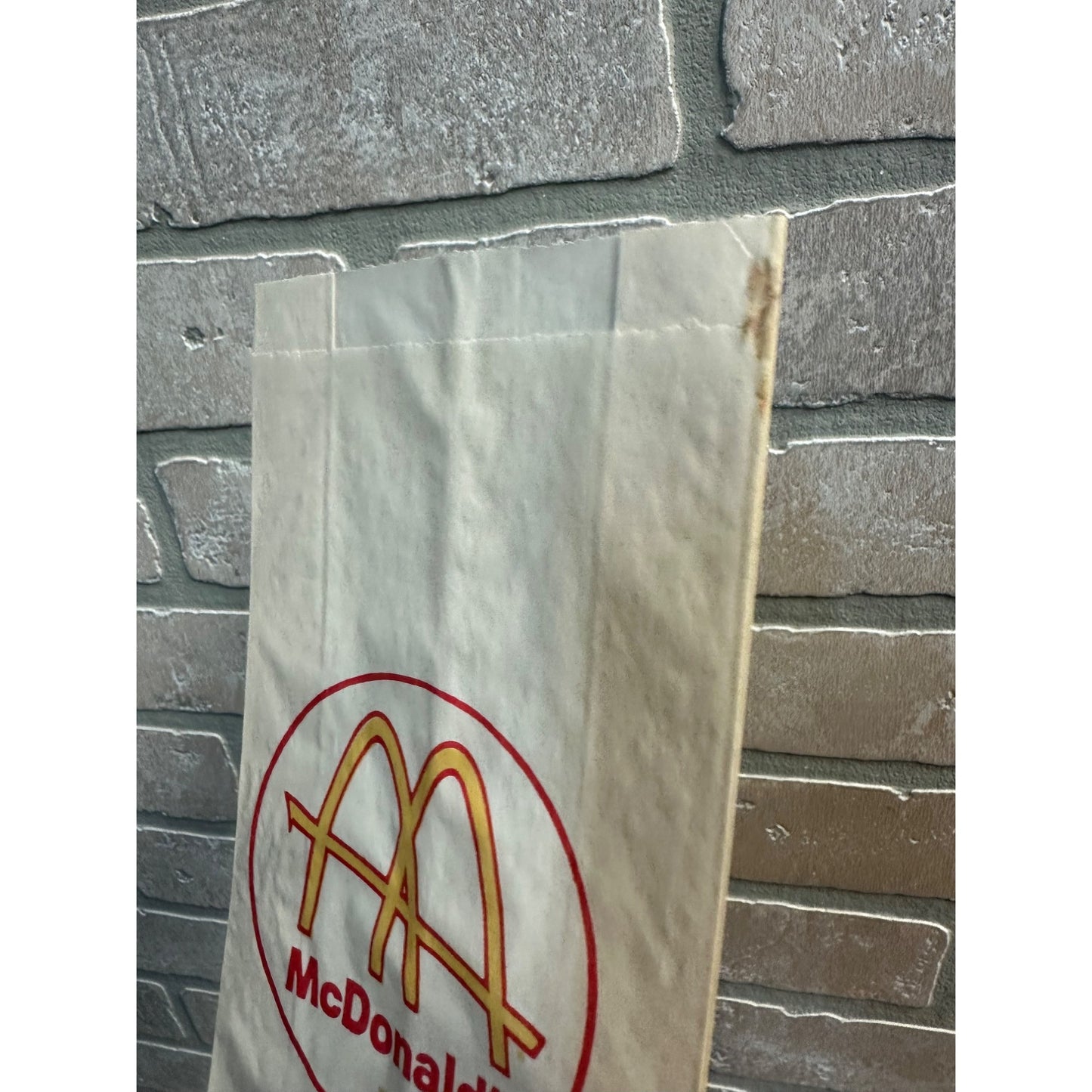 RARE Vintage 1960s McDonalds Cheeseburger Original Paper Bag Sleeve Wrapper