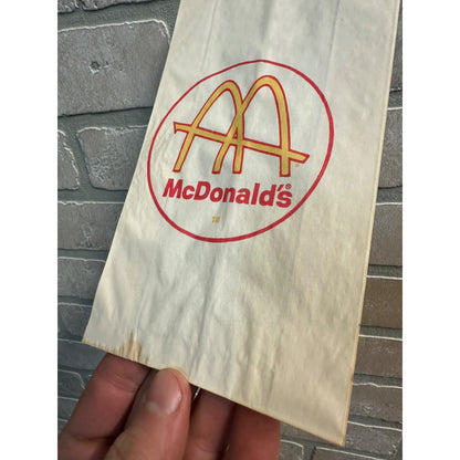 RARE Vintage 1960s McDonalds Cheeseburger Original Paper Bag Sleeve Wrapper