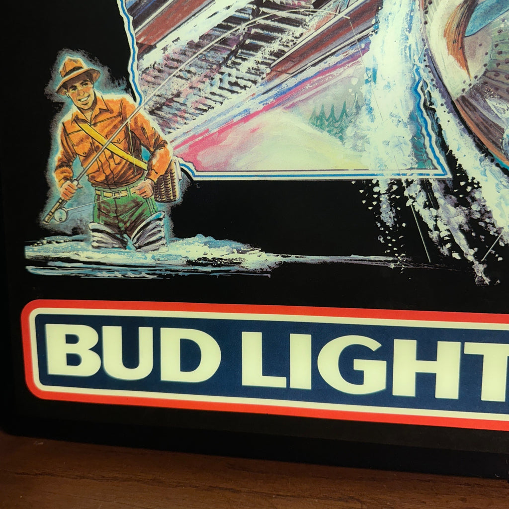 Vintage 1980s Bud Light Wisconsin Beer Lighted Bar Advertising Sign