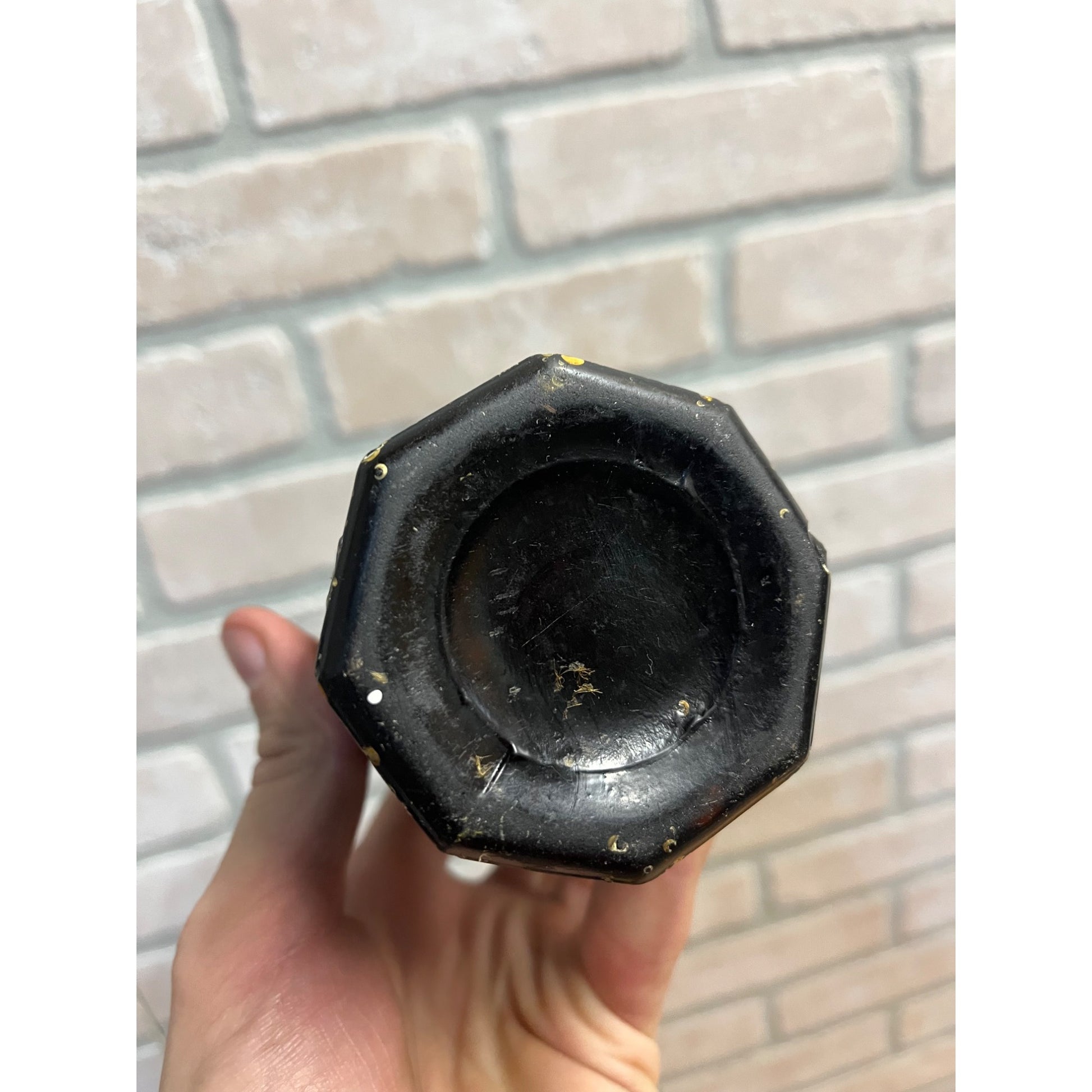 John John Graf c1880s Milwaukee Wis Amber Brown Panel Soda Bottle Blob Top