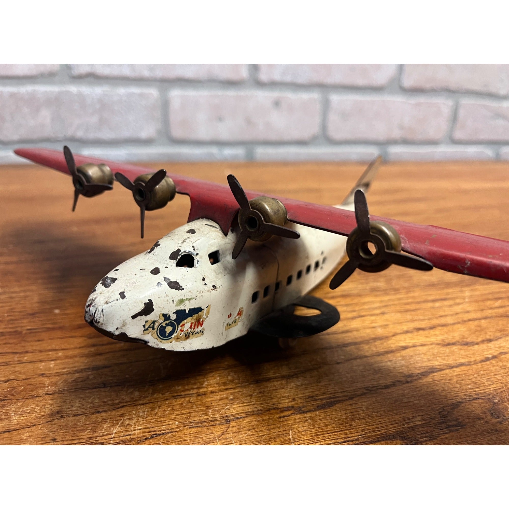 Vintage Wyandotte China Clipper Pan Am Toy Airplane Pressed Steel Toy