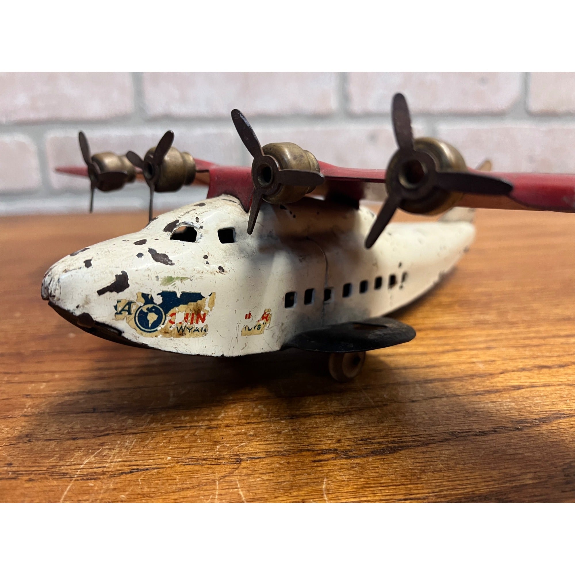Vintage Wyandotte China Clipper Pan Am Toy Airplane Pressed Steel Toy