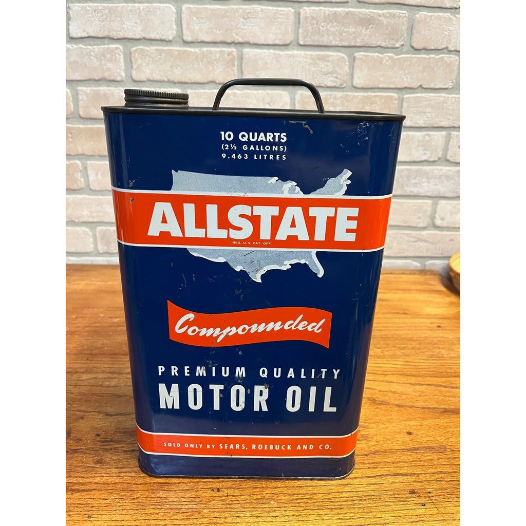 Vintage 1964 Allstate 10 Quarts Cross Country Heavy Duty Motor Oil 13" Can Sears