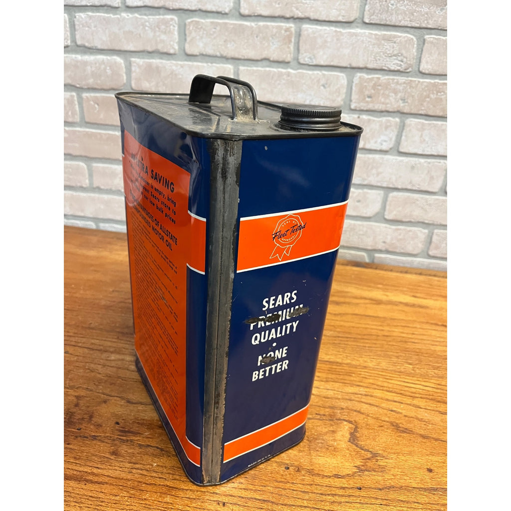 Vintage 1964 Allstate 10 Quarts Cross Country Heavy Duty Motor Oil 13" Can Sears