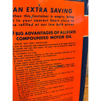 Vintage 1964 Allstate 10 Quarts Cross Country Heavy Duty Motor Oil 13" Can Sears