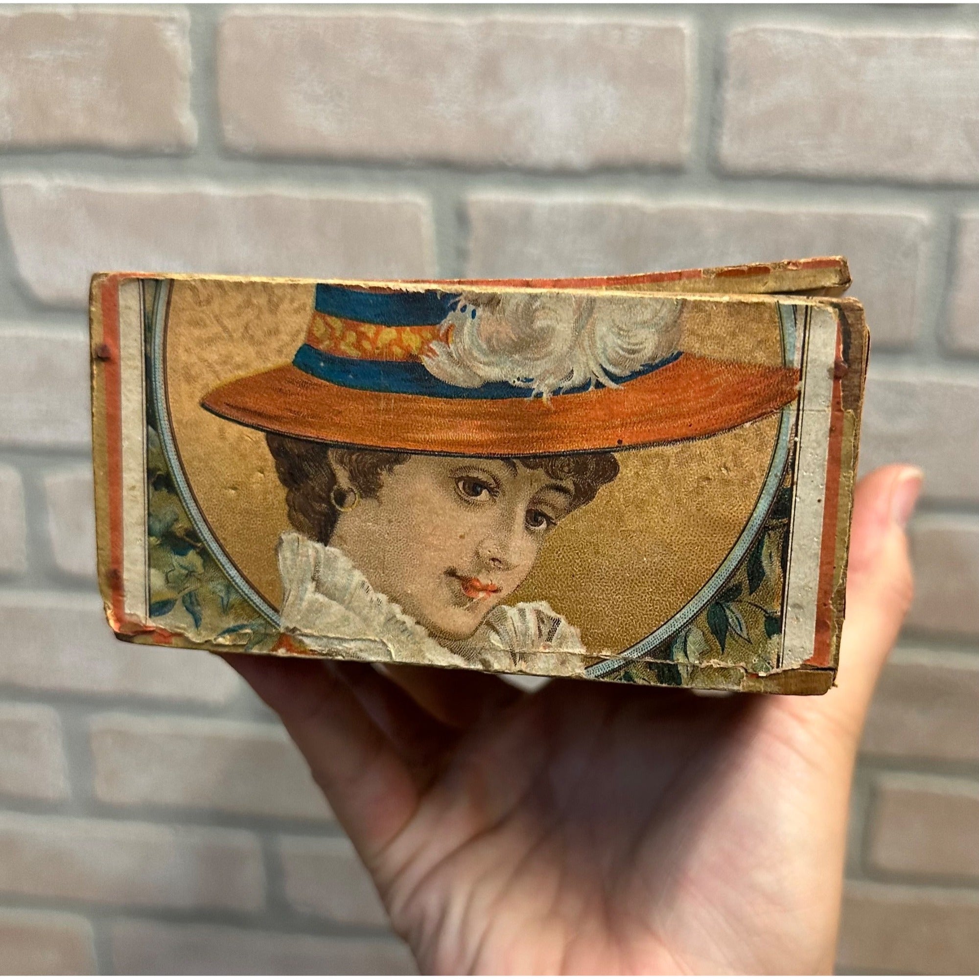 RARE Early 1900s Victorian Lady "Jessie" Cigar Box Wooden Milwaukee Wisconsin Wis