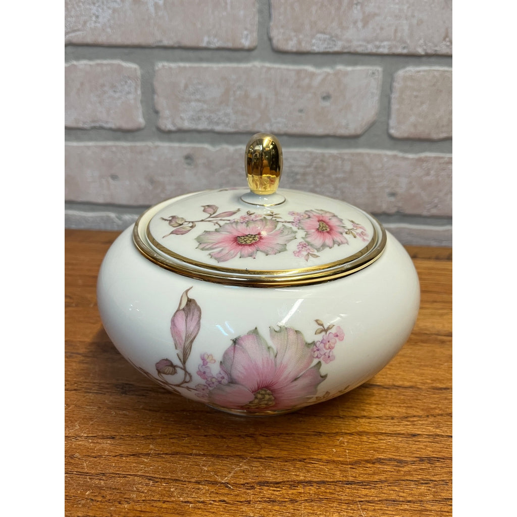 Bavaria Elfenbein Porzellan Serving Bowl with Lid Elegant Flowers Ceramic