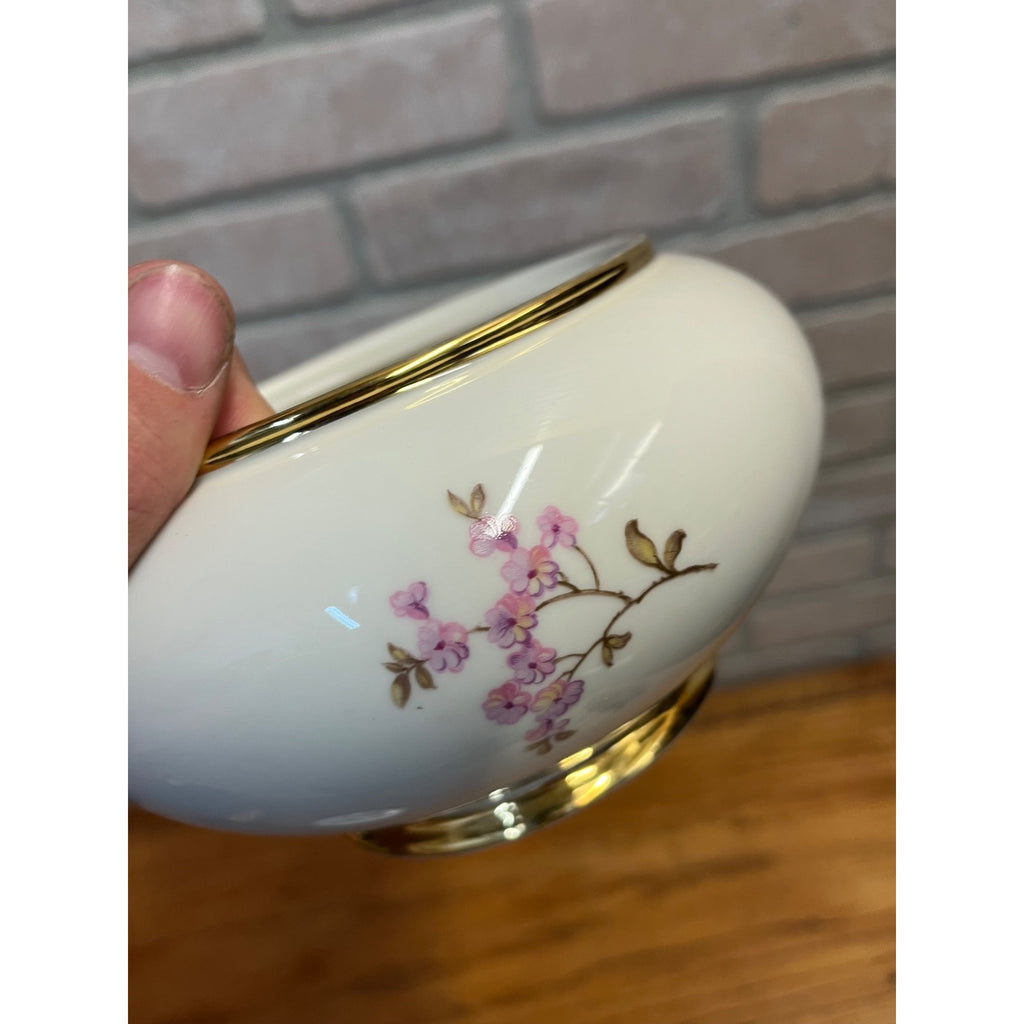 Bavaria Elfenbein Porzellan Serving Bowl with Lid Elegant Flowers Ceramic
