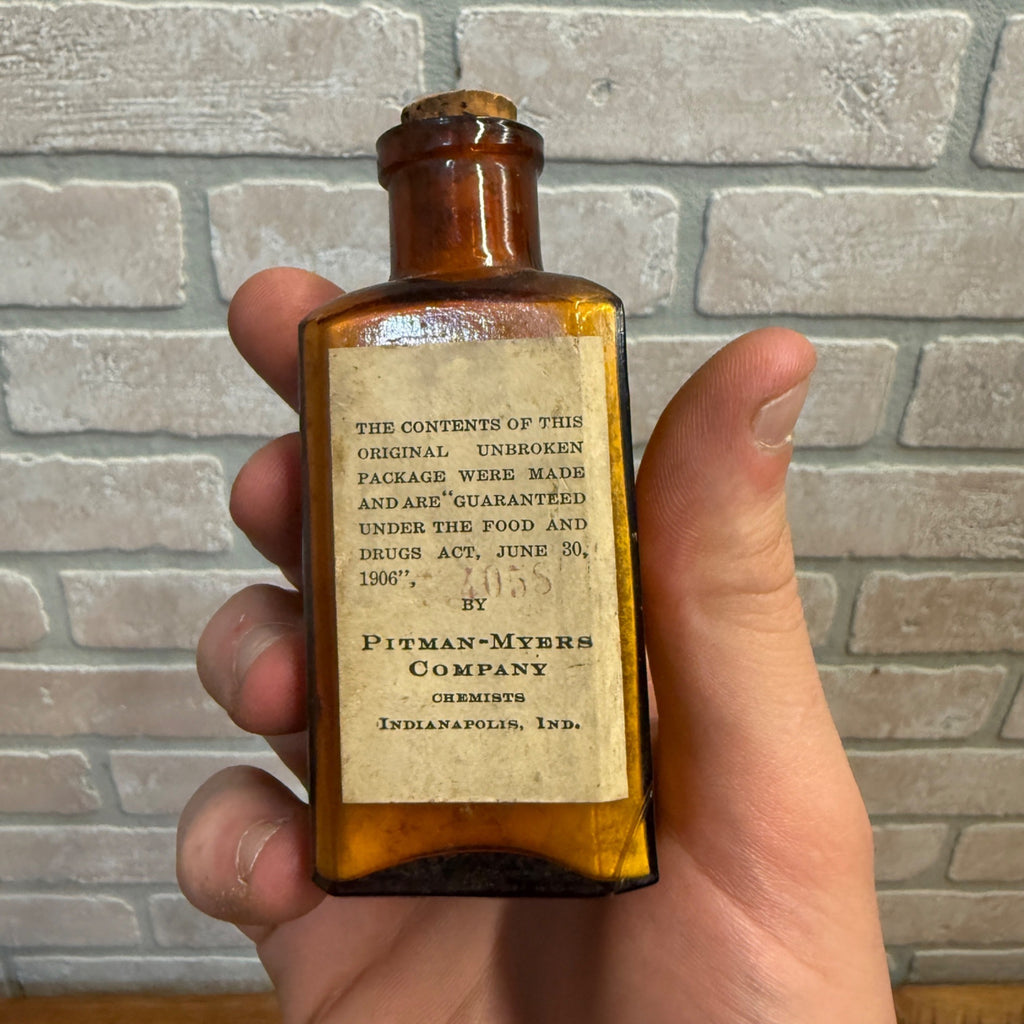 Antique Atropine Sulphate Tablets Bottle Pitman-Myers Chemists Indianapolis FULL