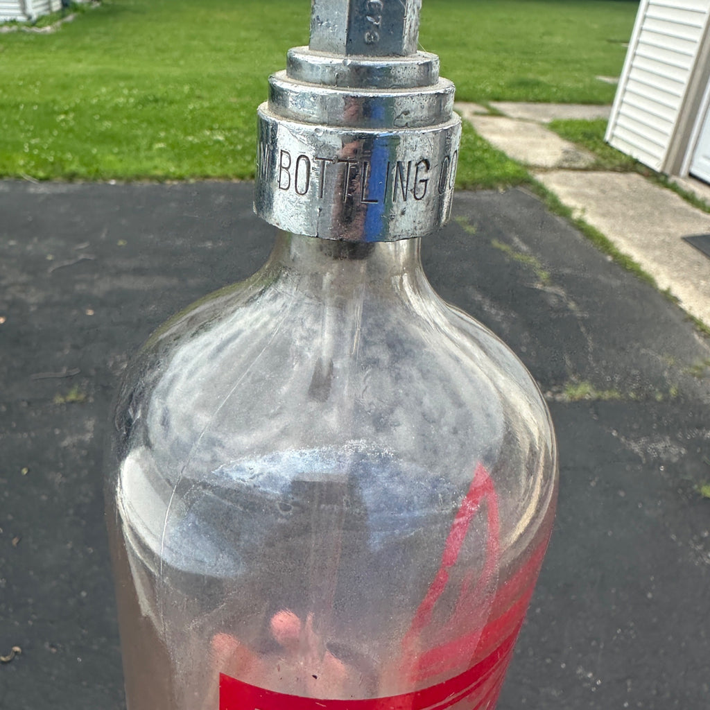 Vintage Seltzer Soda Water Bottle Glen Rose Beaver Dam Wisconsin Red