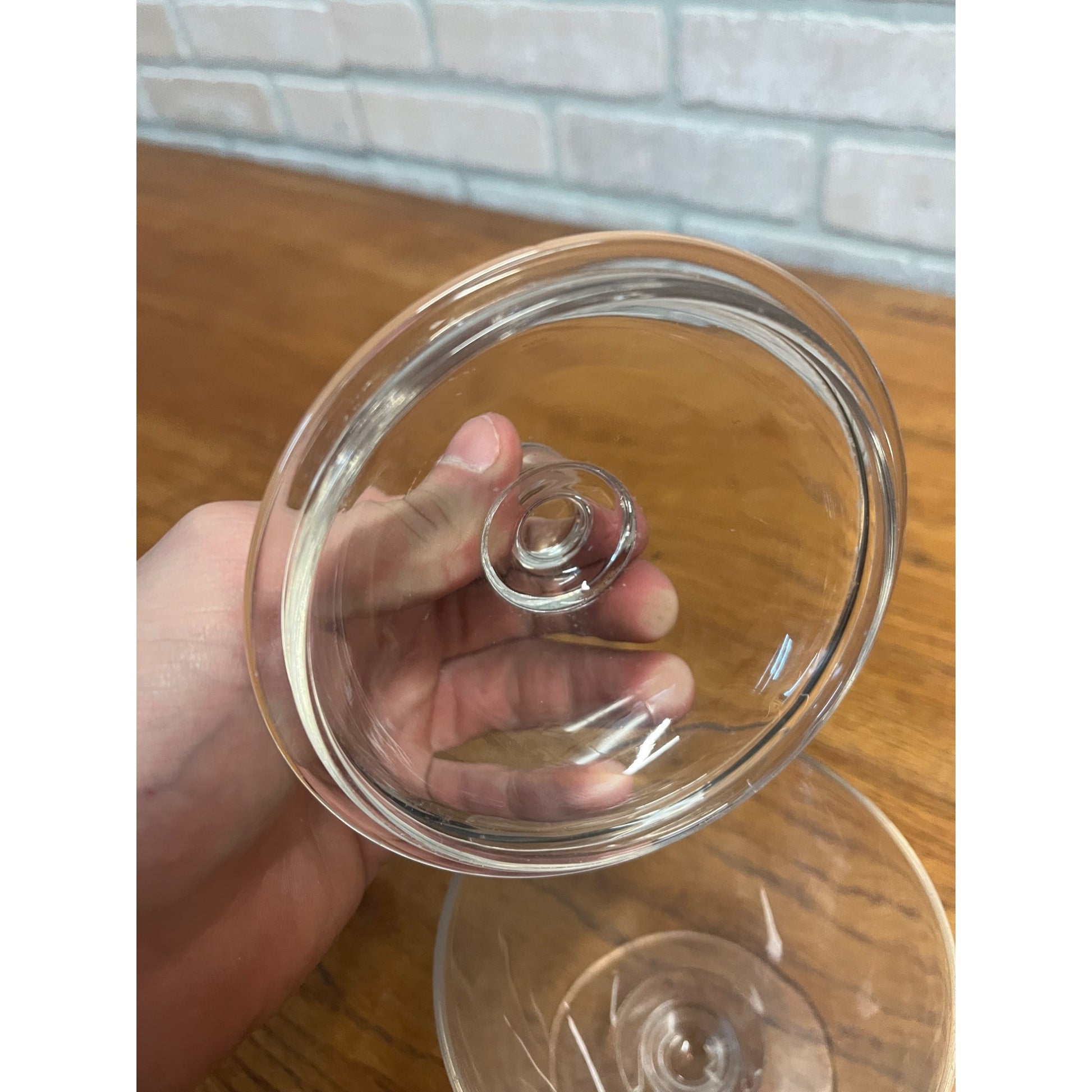 Vintage Clear Glass Apothecary Candy Jar Lidded Drugstore Pharmacy 8"
