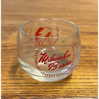 Vintage 1950s Milwaukee Braves Low-Ball Glass Roly Poly Style Wisconsin 2.25"