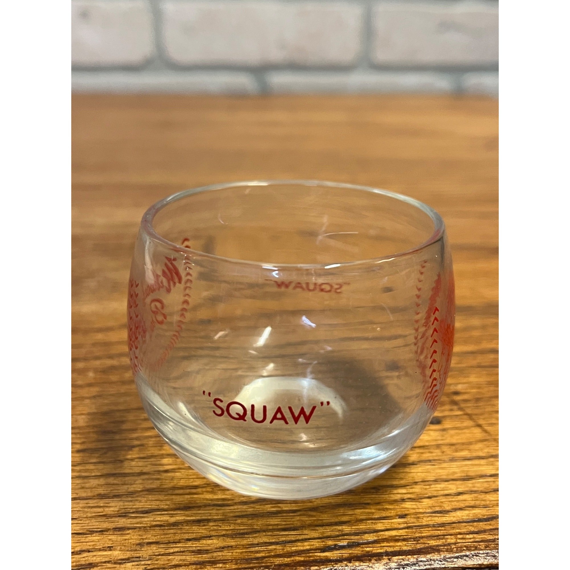 Vintage 1950s Milwaukee Braves Low-Ball Glass Roly Poly Style Wisconsin 2.25"