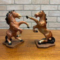 Pair Ceramic Art Studio Fighting Stallions Thunder & Lightning Horse Figures