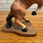 Pair Ceramic Art Studio Fighting Stallions Thunder & Lightning Horse Figures