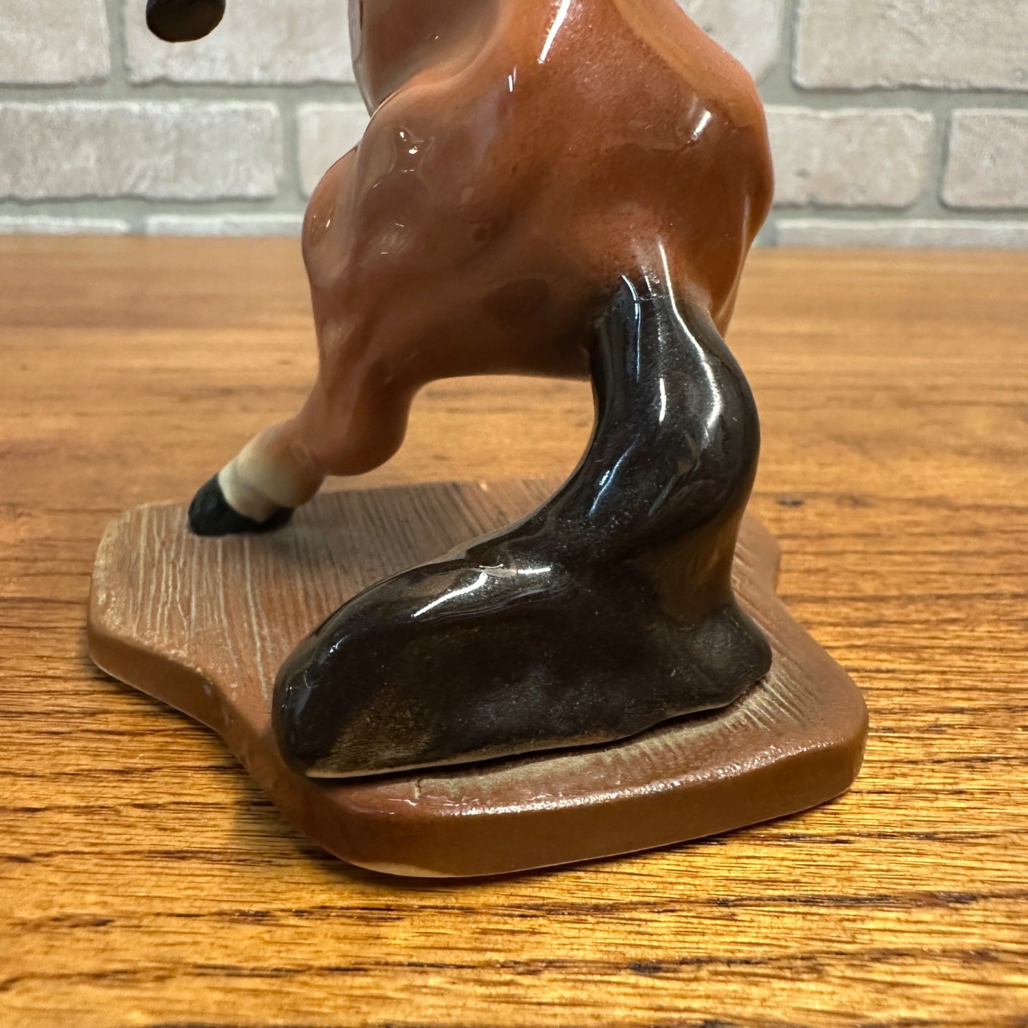 Pair Ceramic Art Studio Fighting Stallions Thunder & Lightning Horse Figures