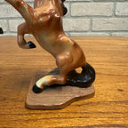 Pair Ceramic Art Studio Fighting Stallions Thunder & Lightning Horse Figures