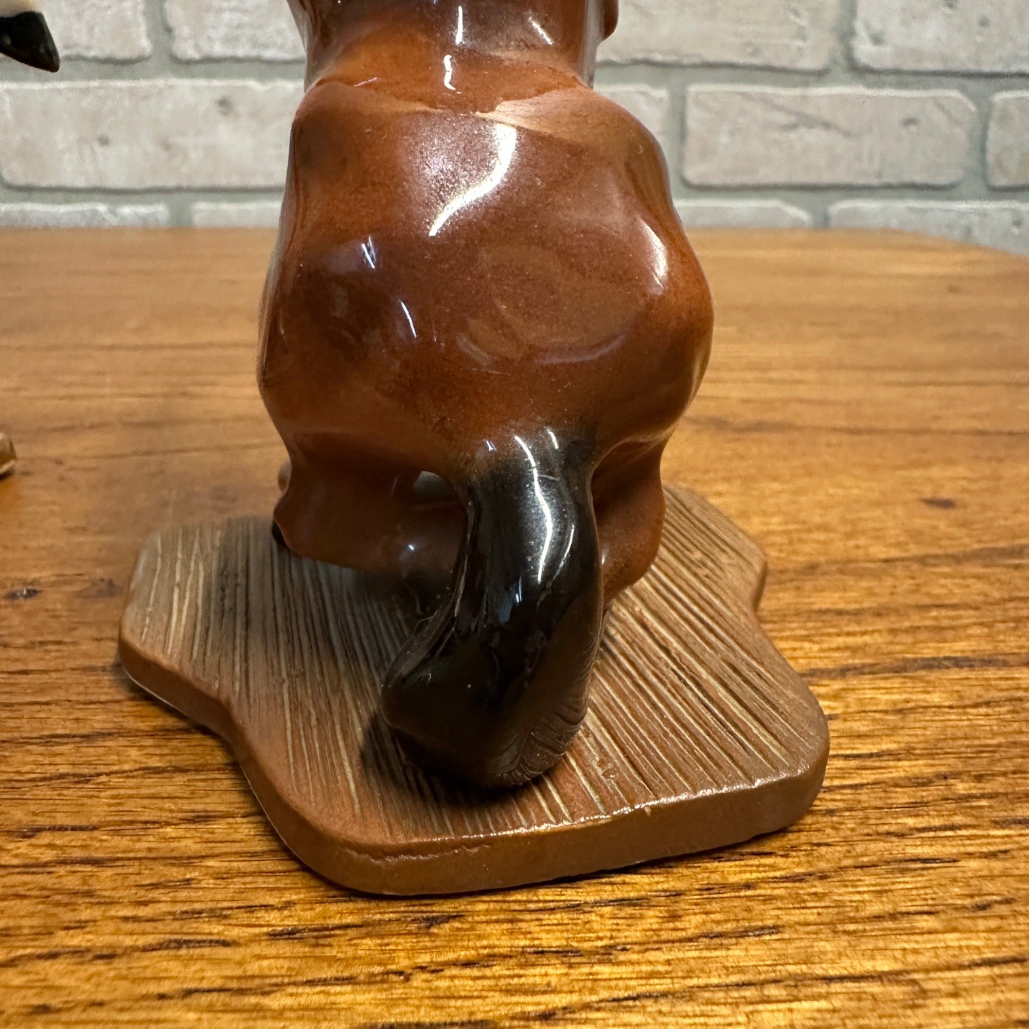 Pair Ceramic Art Studio Fighting Stallions Thunder & Lightning Horse Figures
