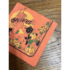 Vintage 1930s Halloween Dennison Crepe Paper Napkin Flying Witch Art Deco JOL