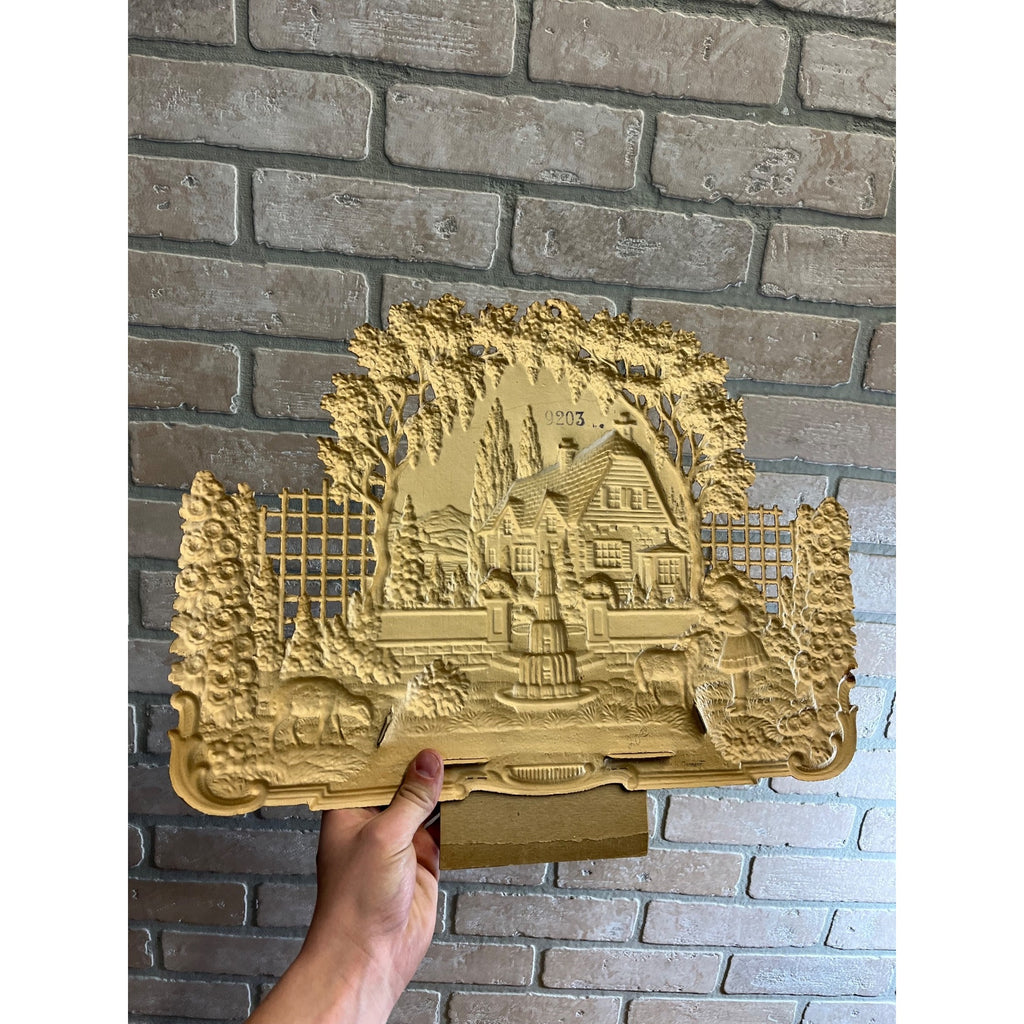 German Victorian Advertising Diecut Calendar Sign Meadowville CO Kirk