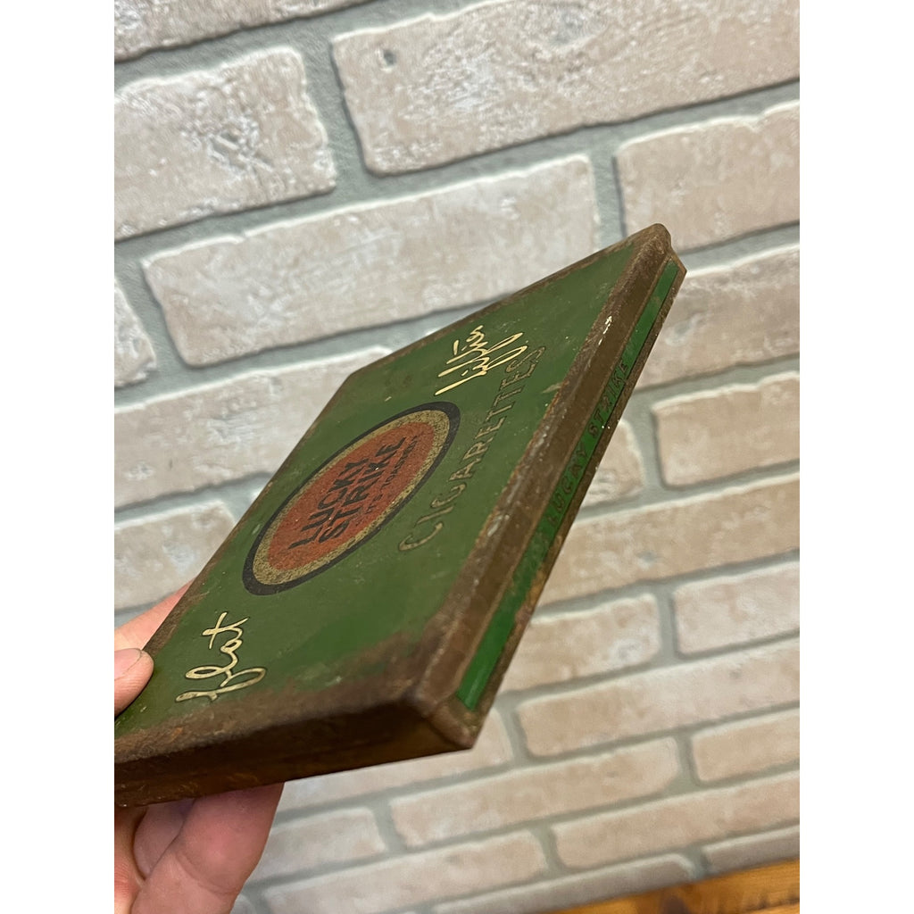 Vintage Lucky Strike Flat Fifties Cigarette Tin Case Advertising