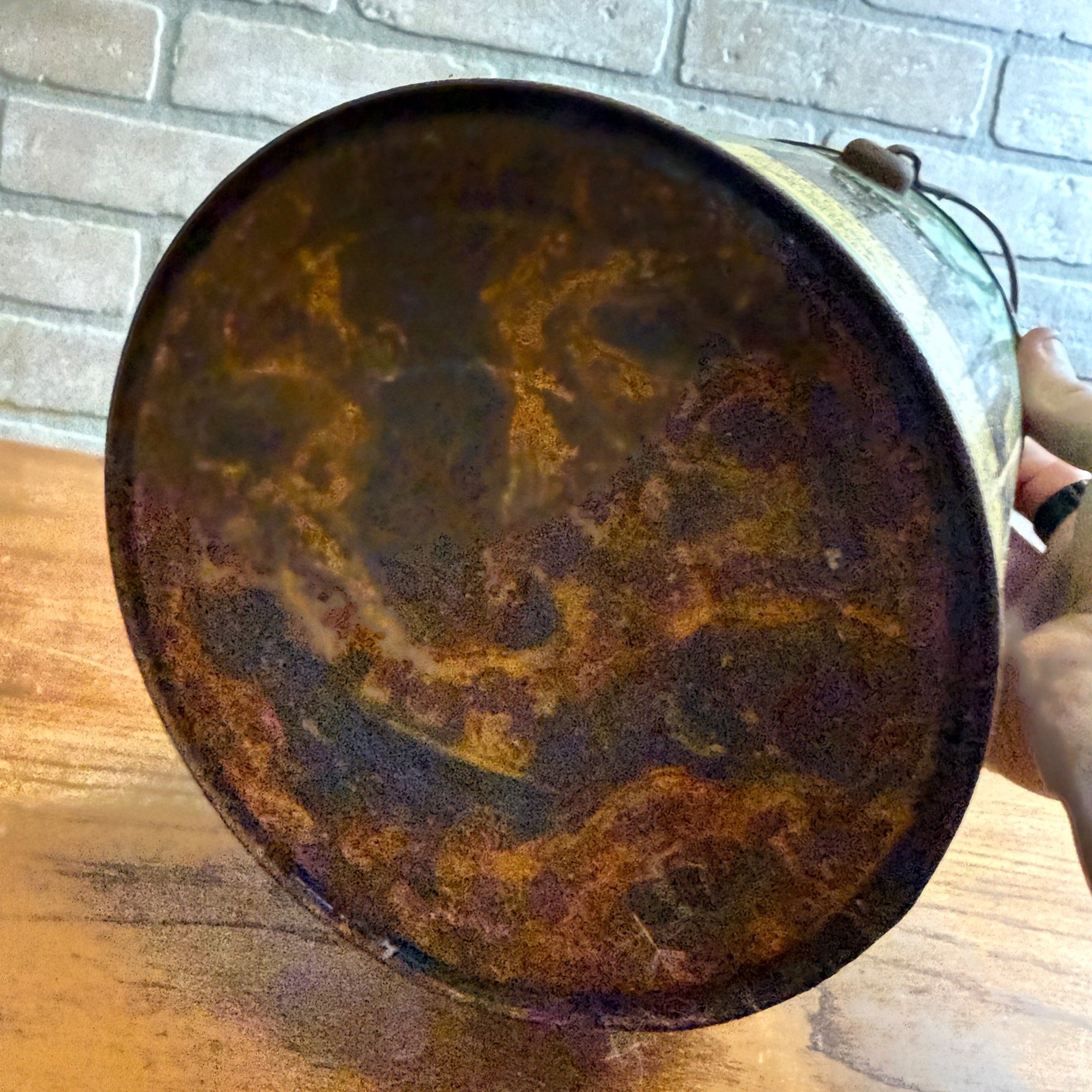 Vintage 1940s Plastic-Sele Colorado Steel Sash Co. Denver Advertising Pail Tin Can