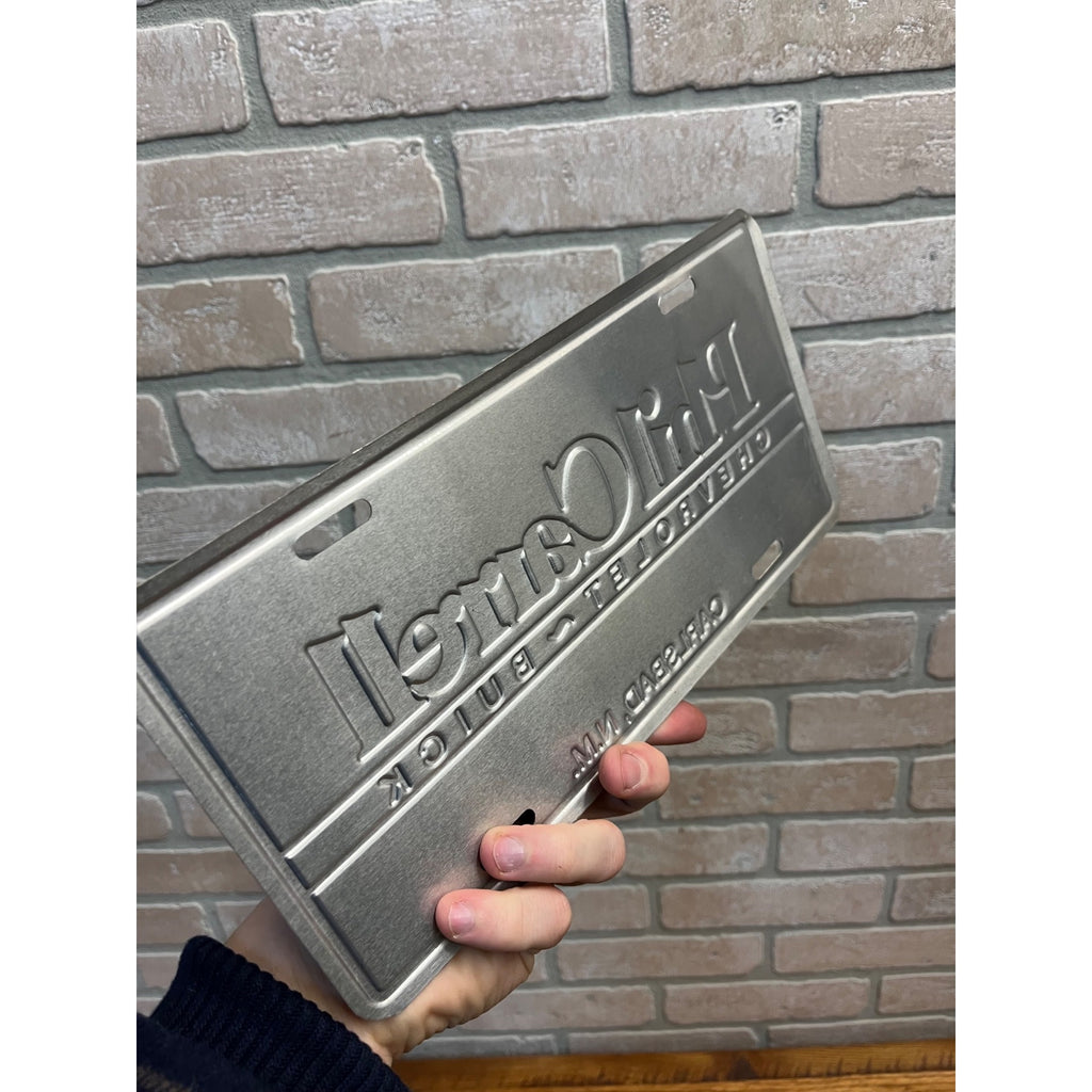 Vintage Carrell Chevrolet Buick Dealer Metal Booster License Plate Carlsbad NM