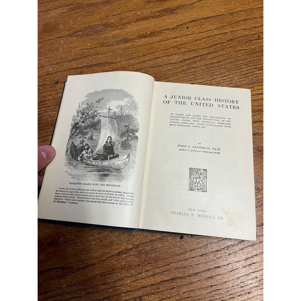 Antique 1899 Junior Class History of the United States America School Book