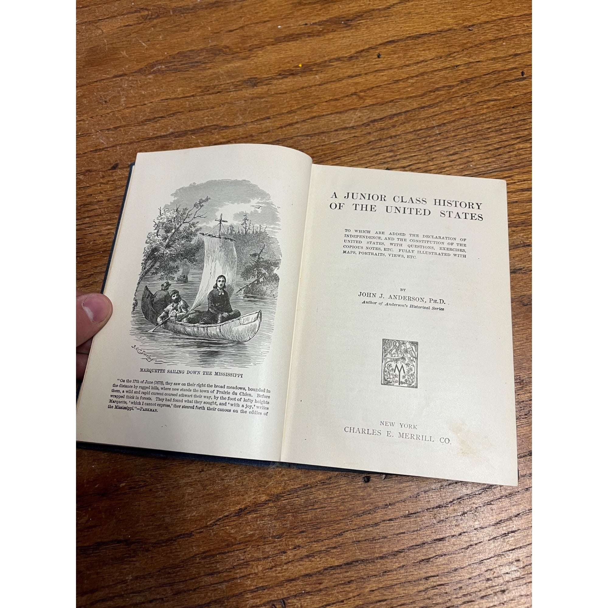 Antique 1899 Junior Class History of the United States America School Book