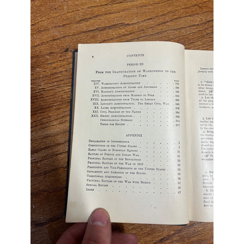Antique 1899 Junior Class History of the United States America School Book