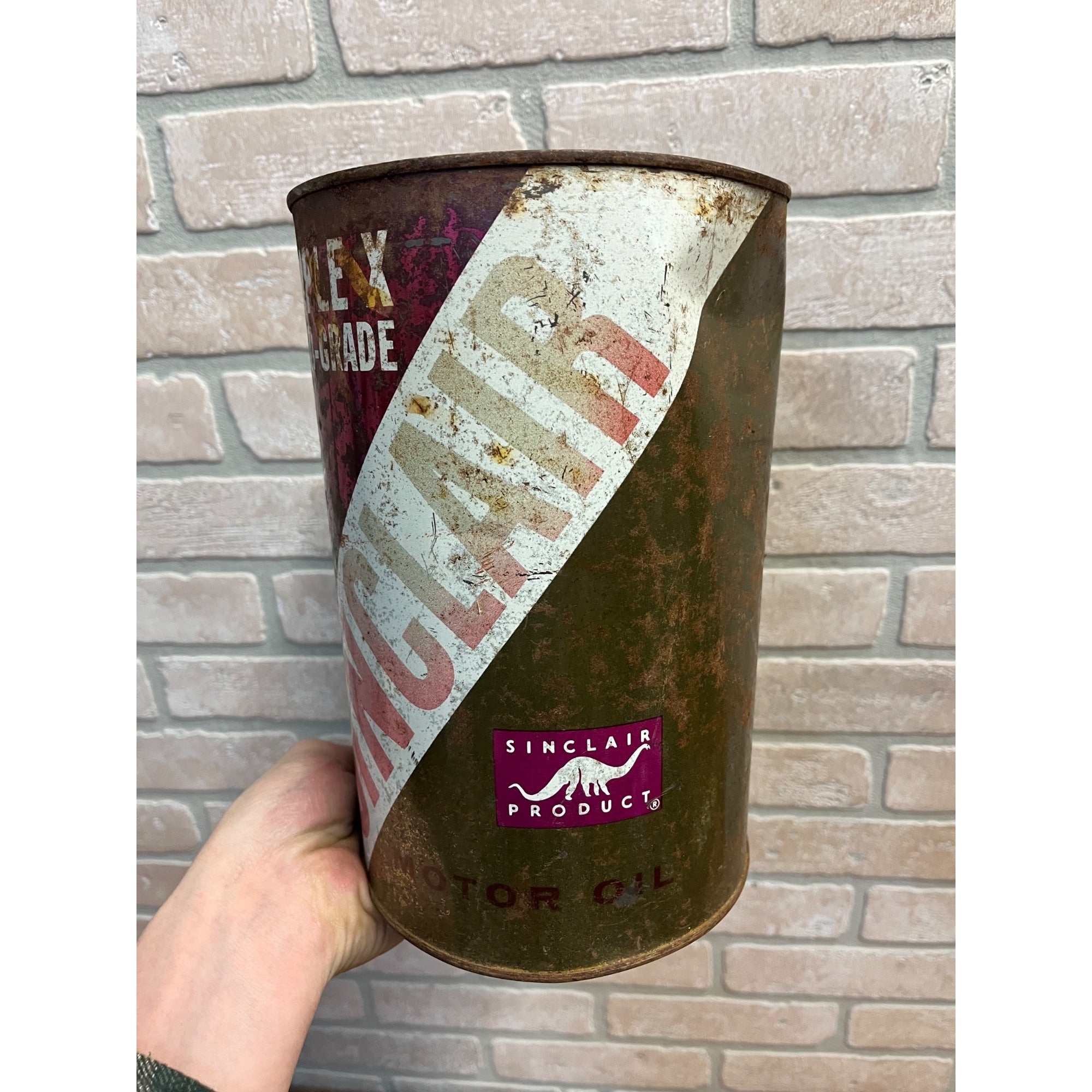 RARE Vintage Sinclair Oil Triple X Metal Can - As-Is