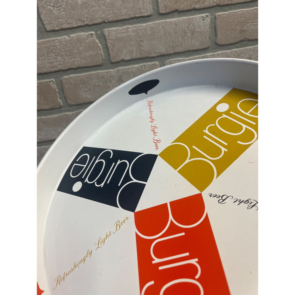 Vintage Burgie Beer Tray Burgermeister 12" Mid Century 1960s Say Burgie!