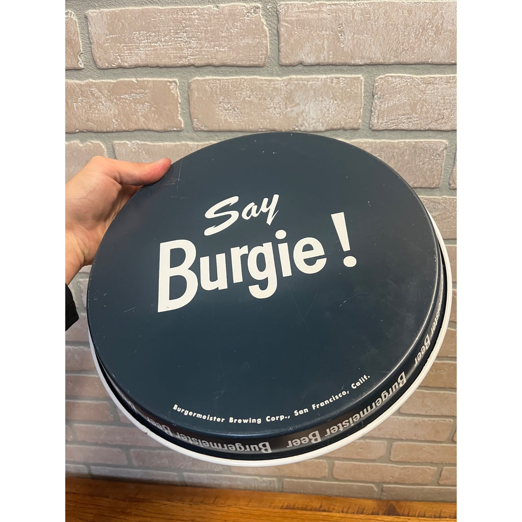 Vintage Burgie Beer Tray Burgermeister 12" Mid Century 1960s Say Burgie!
