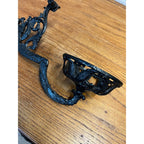 Vintage Cast Iron Black Oil Lamp Holder w/Wall Mounting Bracket, Swivel Arm