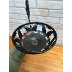 Vintage Cast Iron Black Oil Lamp Holder w/Wall Mounting Bracket, Swivel Arm