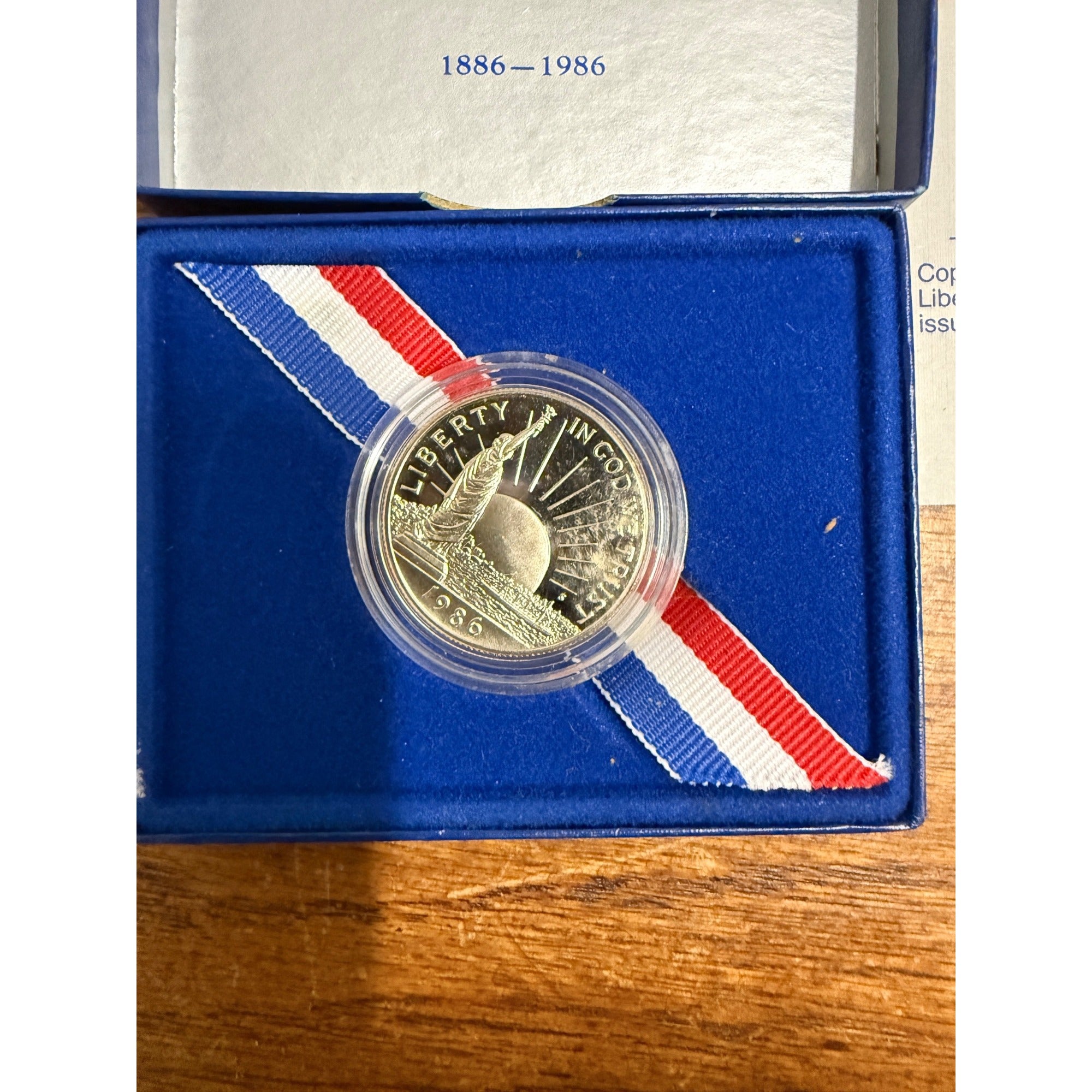 1986 Statue of Liberty Proof Half Dollar Commemorative Coin Original Box Pack.