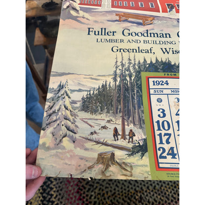 Vintage Fuller Goodman Lumber (Oshkosh Wis) Advertising Calendar Sign Farm Litho