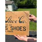 Antique 1910s Fairfield Shoe Co Mens Boys Shoes Advertising Sign