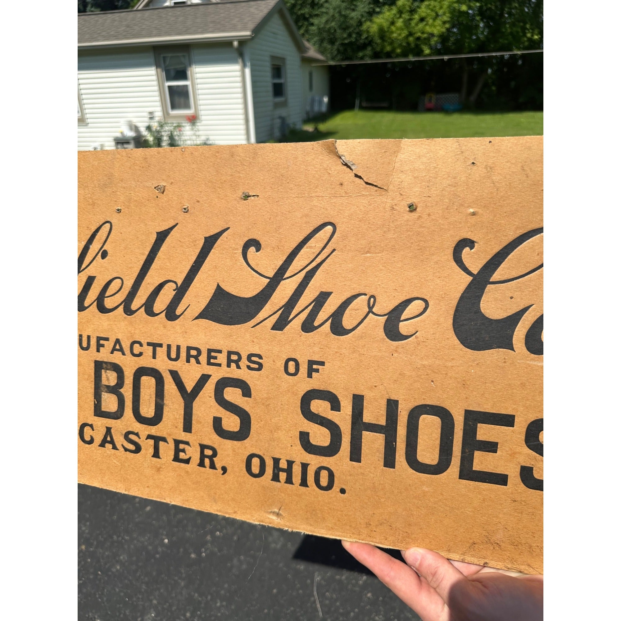Antique 1910s Fairfield Shoe Co Mens Boys Shoes Advertising Sign