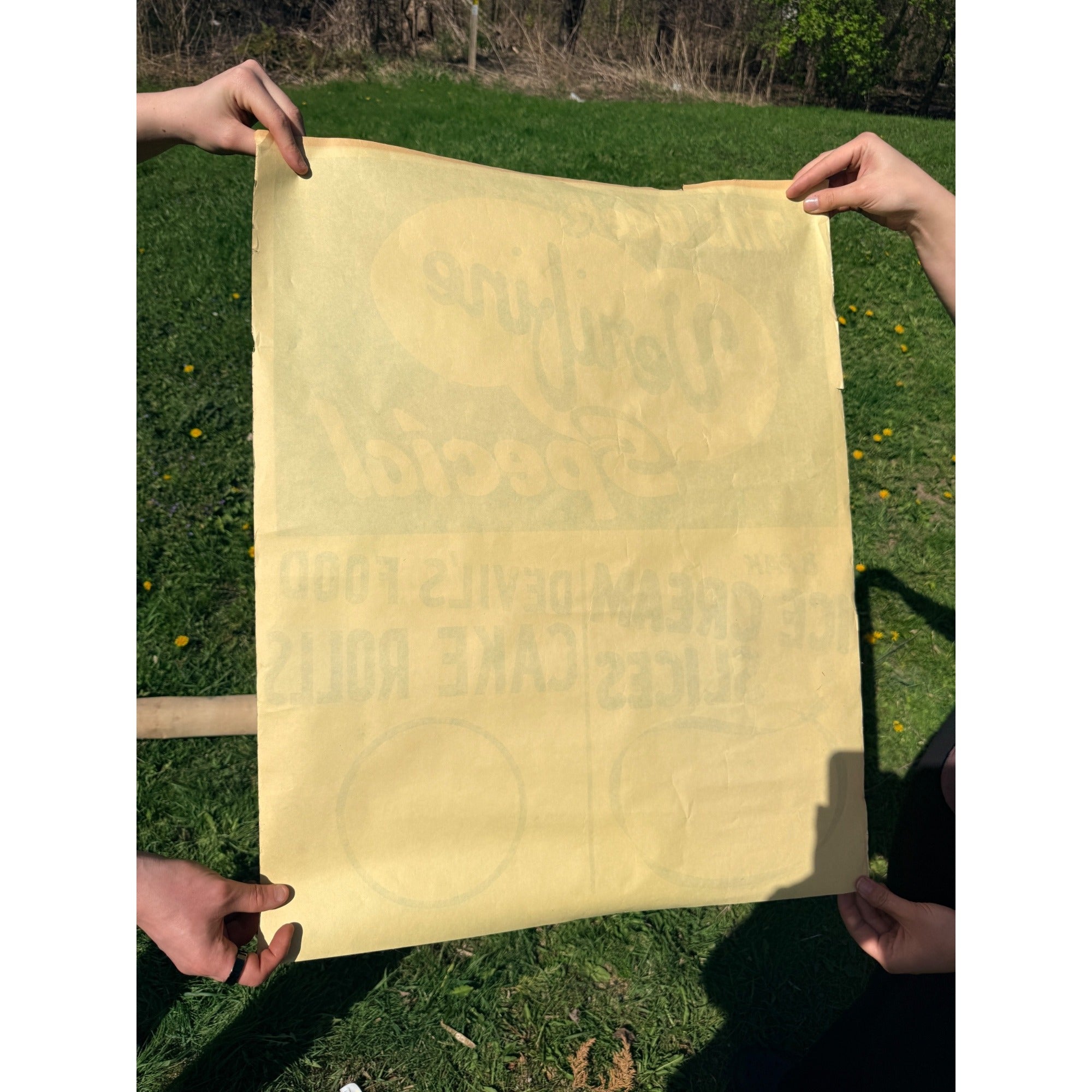Vintage Verifine Dairy Ice Cream Slicews / Cake Rolls Advertising Poster Sign