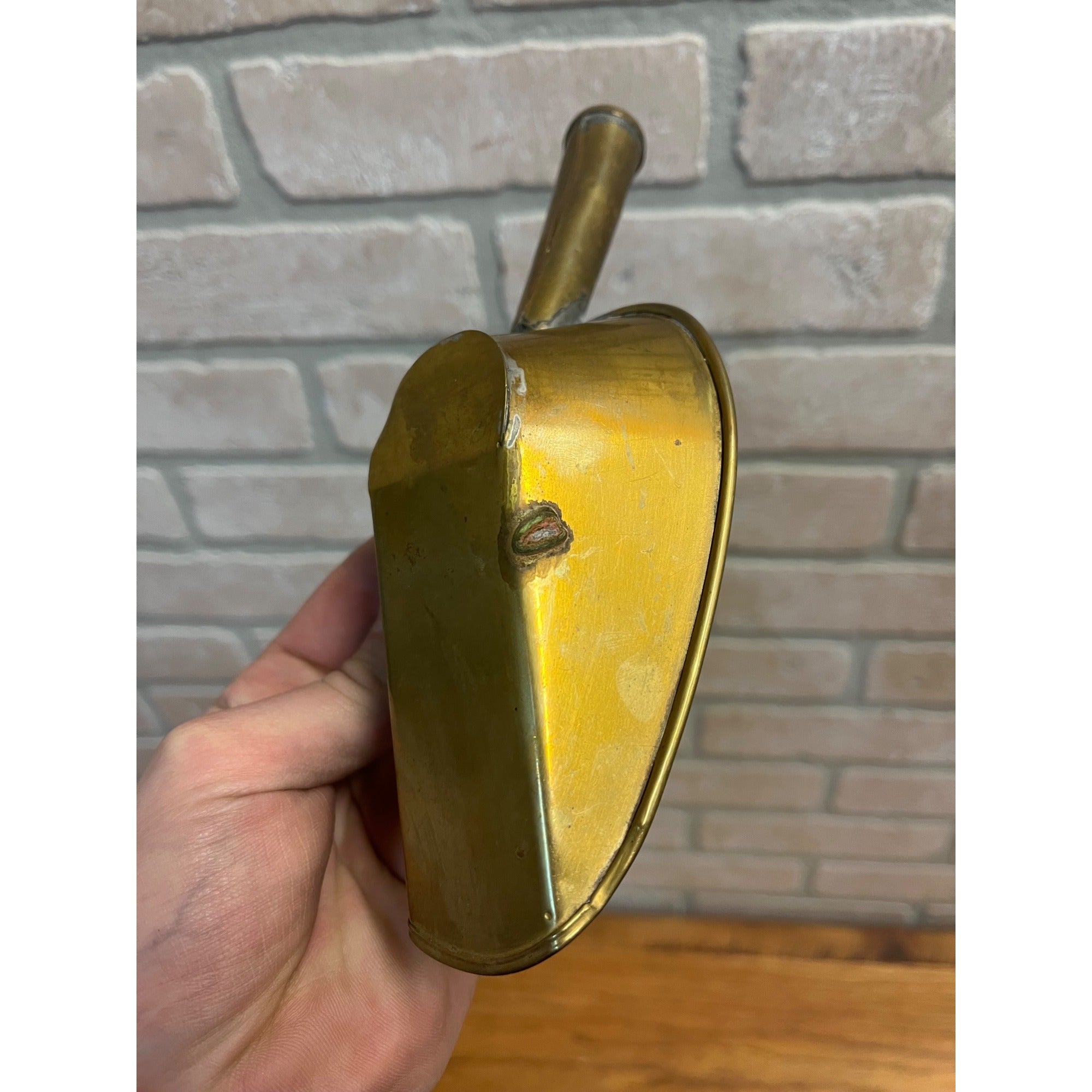 Vintage 1900s Brass No. 8 Scoop General Store Sugar Flour Candy Grain Seed 8"