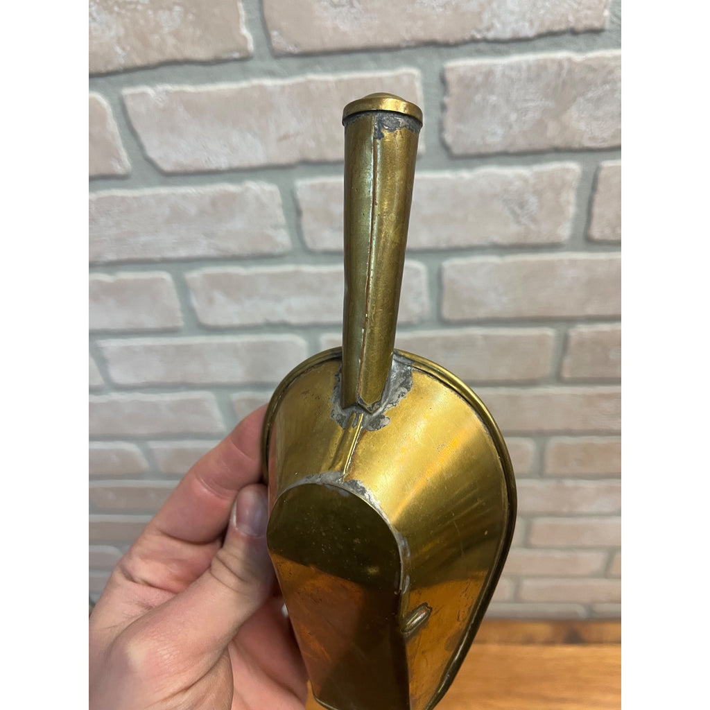 Vintage 1900s Brass No. 8 Scoop General Store Sugar Flour Candy Grain Seed 8"